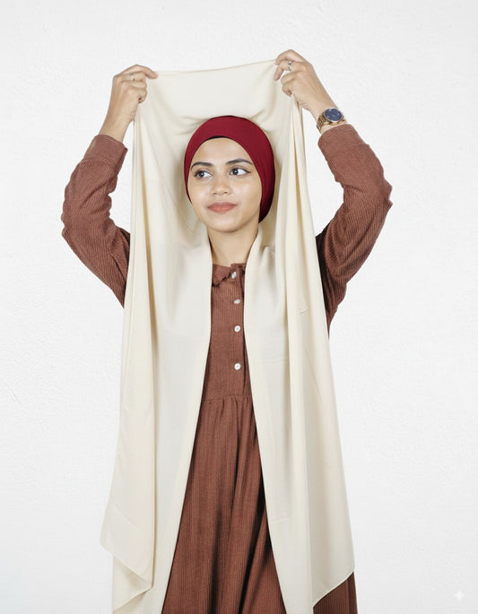 Everyday Vanilla Hijab with Cherry Cap designed for women who prefer ready to wear styles.