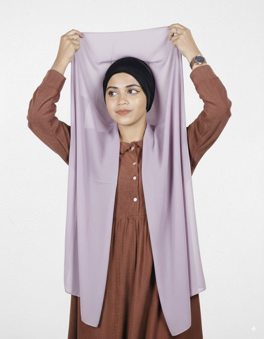 Instant Hijab -  Lavender with Black Cap