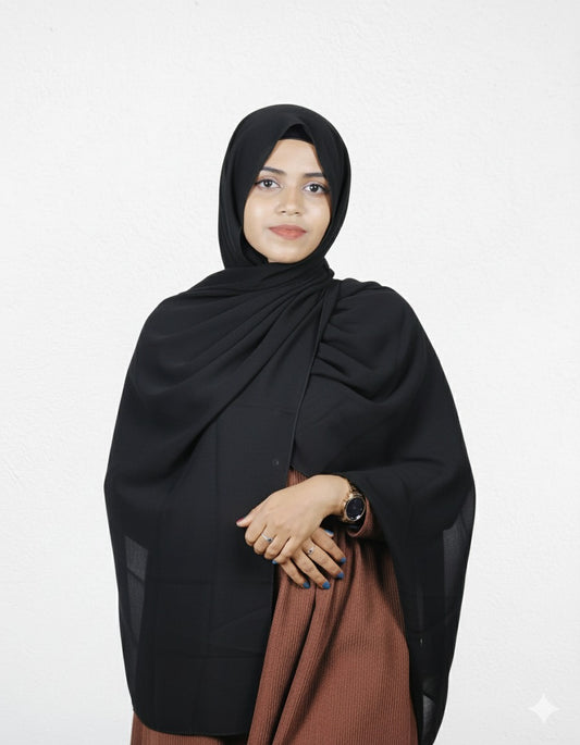 Chiffon Scarf - Jet Black