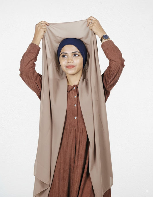 Slider Mag Hijab - Dust Storm with Navy Blue Cap