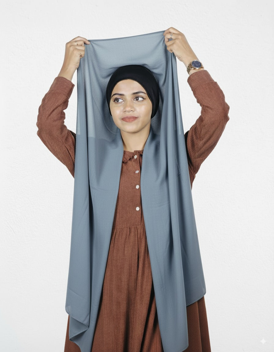 Slider Mag Hijab - Smoke with Black  Cap