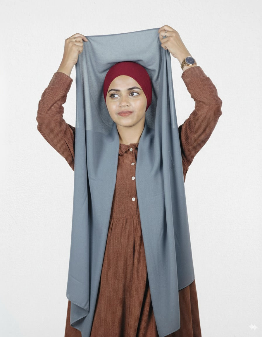 Slider Mag Hijab - Smoke with Cherry  Cap