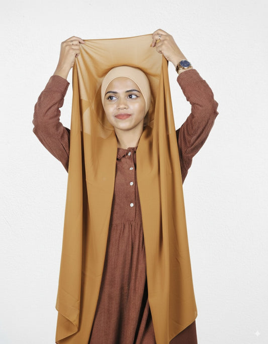 Slider Mag Hijab - Mustard with Vanilla Cap