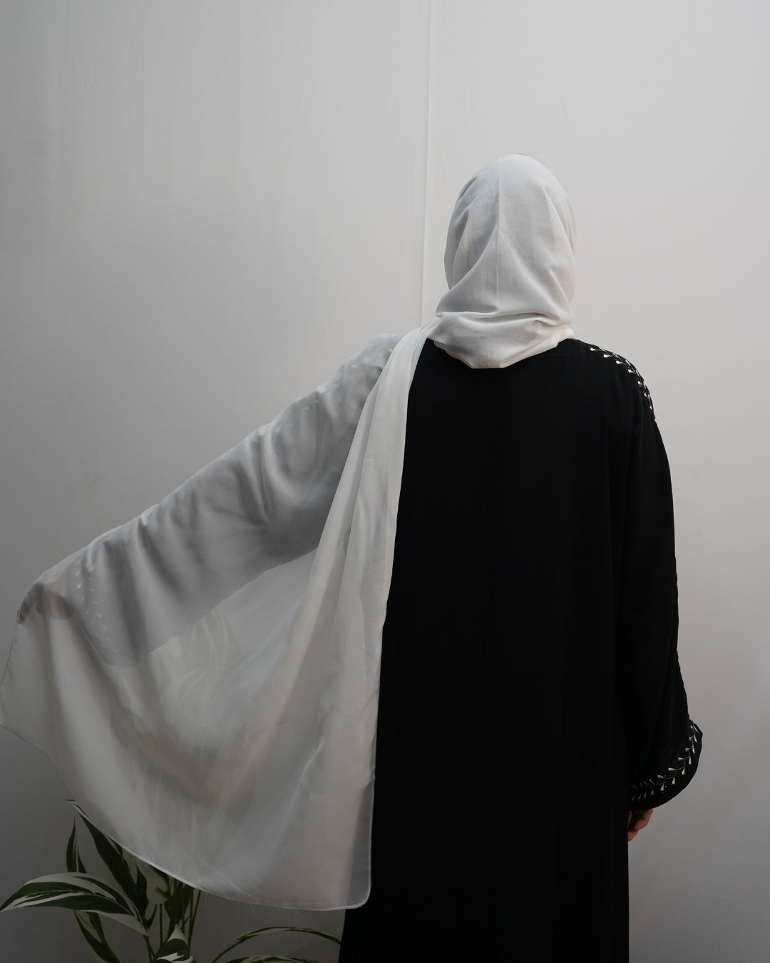 Soft breathable chiffon hijab in classic white, perfect for daily wear.