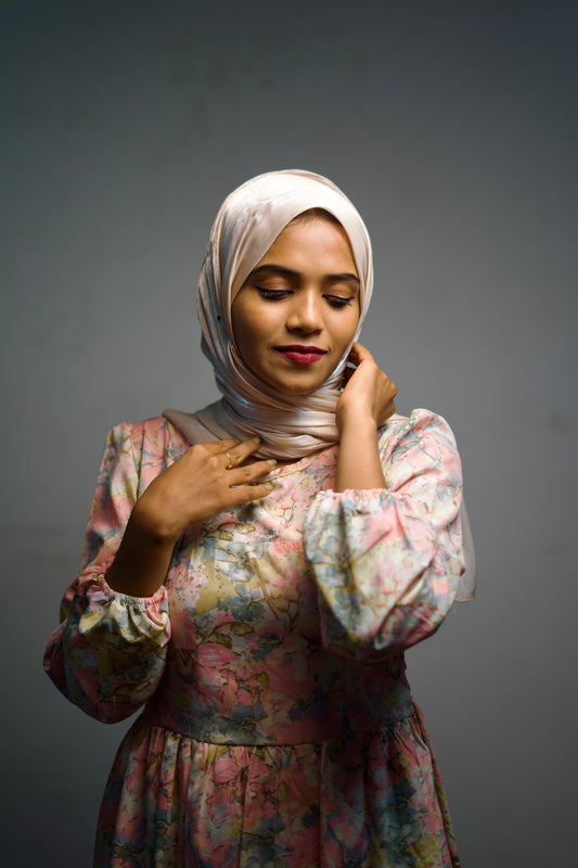 Cream Shimmer Hijab