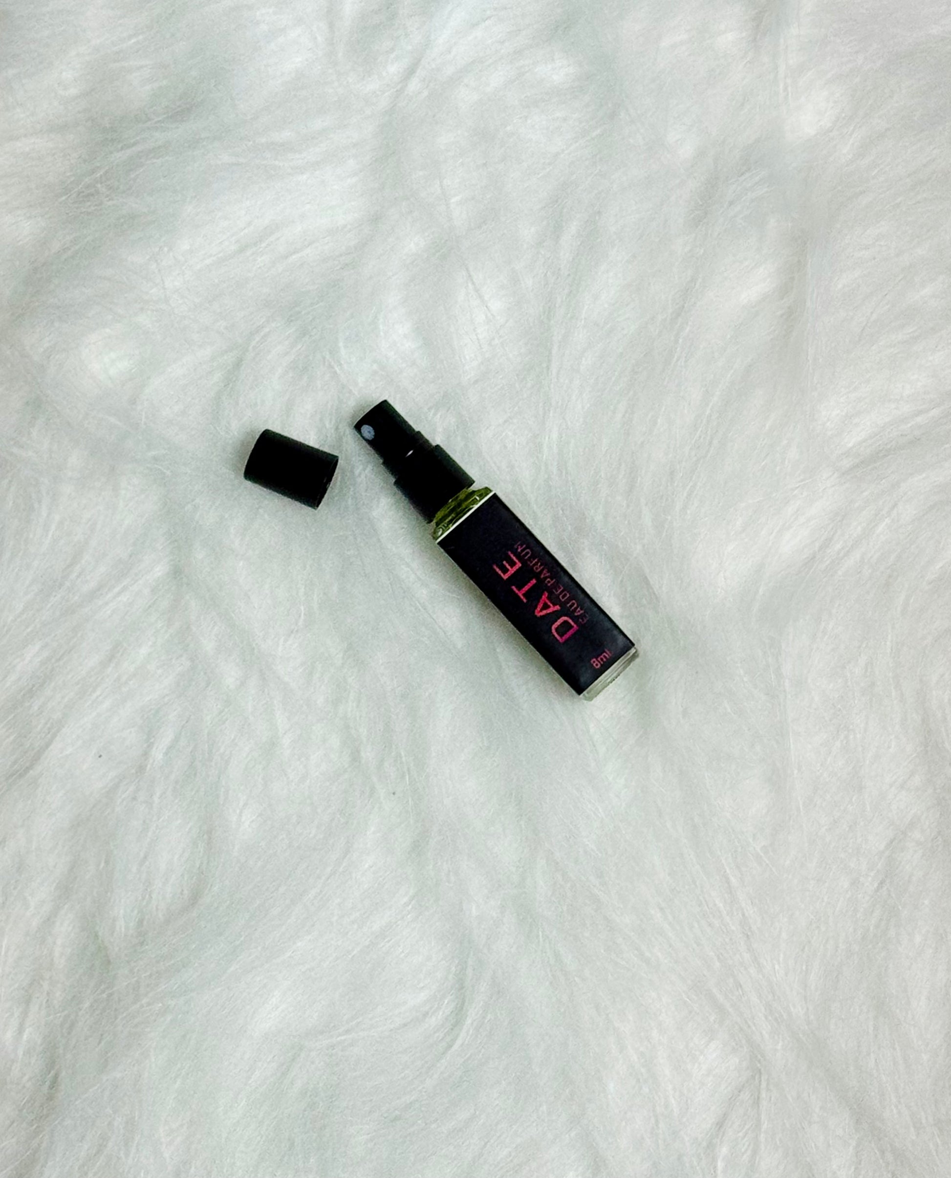 Simple product image of Date Perfume 8ml placed flat on white.