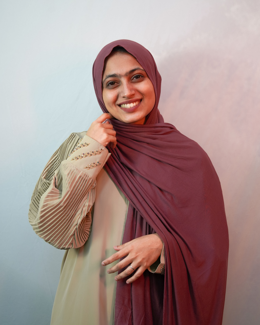 Dusty mauve jersey hijab soft stretch breathable modest everyday wear premium quality hijab