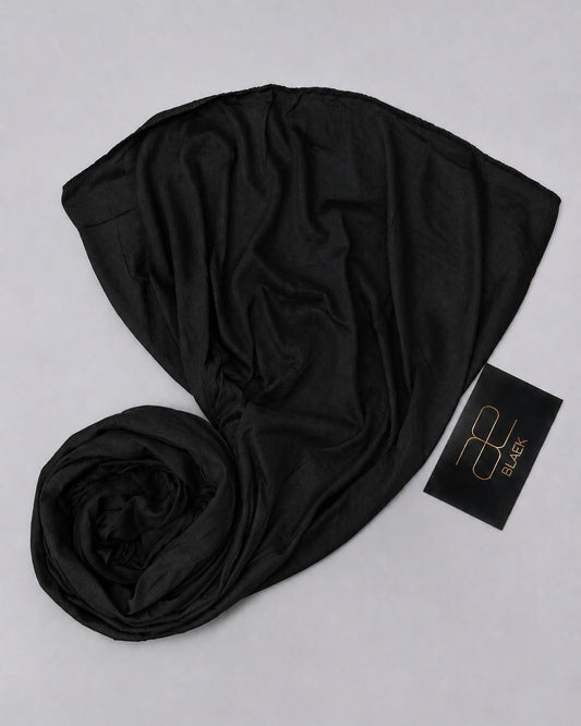 Black kids jersey hijab with soft stretch fabric and comfortable drape