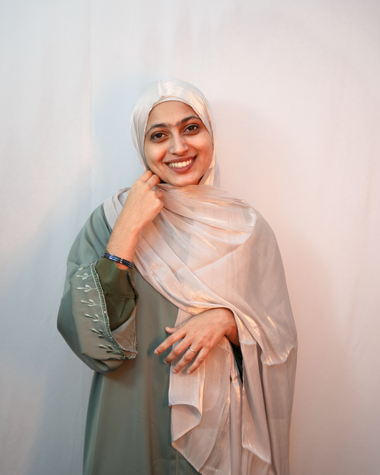 Light mauve shimmer hijab soft elegant premium chiffon scarf modest fashion