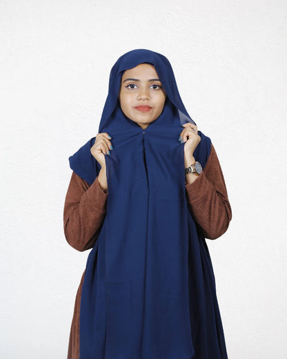 Slider Mag Hijab - Navy Blue with Vanilla Cap