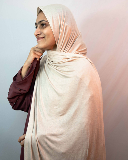Cream Jersey Hijab