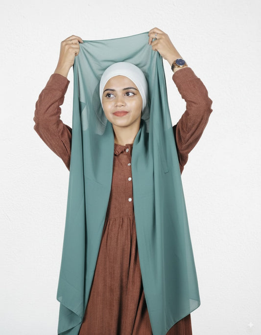 Instant Hijab - Mint Green with White Cap