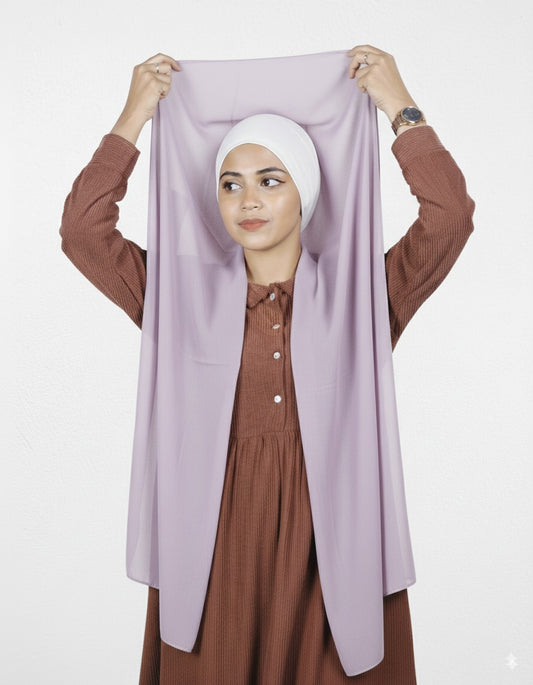 Instant Hijab - Lavender with White Cap