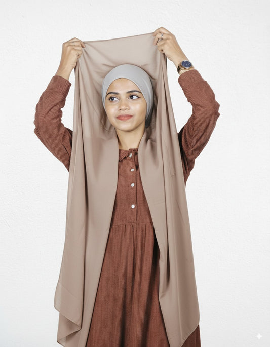 Instant Hijab - Dust Storm with Silver Cap