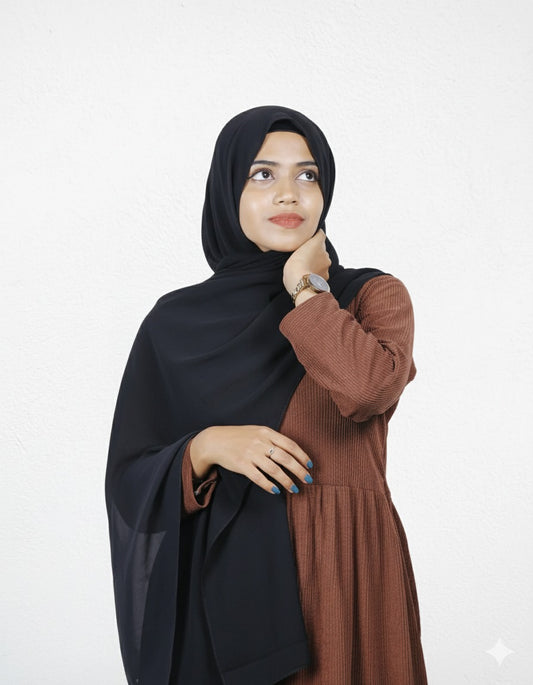 Chiffon Scarf - Jet Black