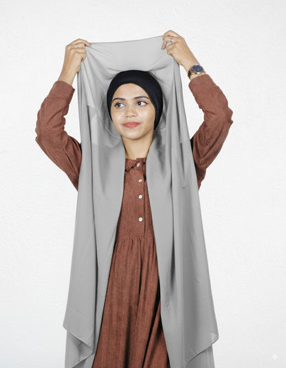 Slider Mag Hijab - Silver with Black Cap