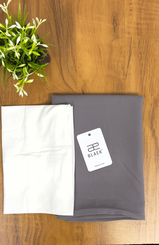 Classic smoke hijab with a breathable, built-in white cap.